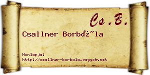 Csallner Borbála névjegykártya